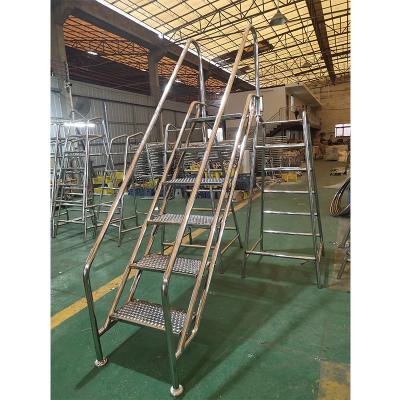 China Wholesale 304 stainless steel factory custom processing 304 stainless steel outdoor steel ladder swimming pool steps for stairs for sale