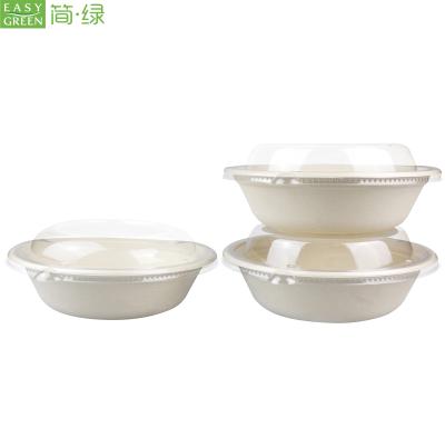 China Biodegradable Green Easy Custom Size Bagasse Pulp Biodegradable Sugarcane Size Food Packaging Container With Lid for sale