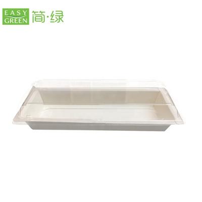 China PE Biodegradable Wholesale Series Bento Food Paper Take Out Japanese Sushi Box With PLA Lid for sale