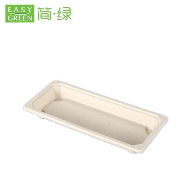 China Popular Biodegradable Sushi Pulp Japanese Sushi Tray with PET Lid for Supply for sale