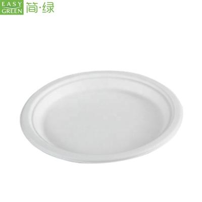 China Easy Green Food Bagasse Sugarcane Paper Pulp Disposable Dish for sale