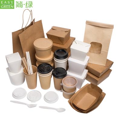 China Easy Disposable Paper Green Biodegradable Disposable Box Packing Container Fast Food Takeaway Container for sale