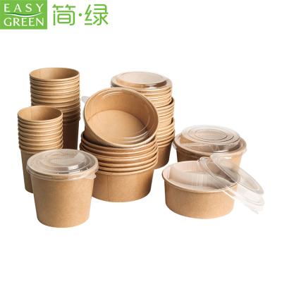 China Brown Custom White Disposable Easy Bowl Cup Disposable Fast Food Lunch Box Eco Friendly Kraft Paper Packaging for sale