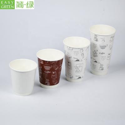 China 12 oz Pope Biodegradable Easy Green Coffee Mugs Biodegradable and Compostable Coffee Mugs and Recyclable Dome Lids for Hot Drinks at Shops Kiosks Cafes for sale