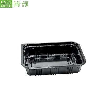 China Sustainable Easy Green Disposable Plastic Sushi Lunch Bento Box With Lid for sale