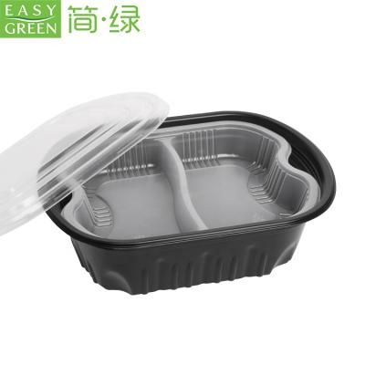 China New Products Disposable Black Plastic Polypropylene Blister Pre-meal Frozen Food Box With Tray for sale