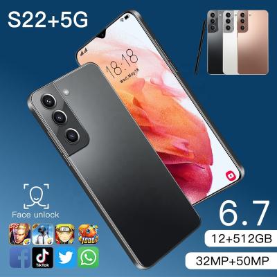 China Dual SIM Card S22+5G Big Screen Smartphones 12GB+512GB Global Version Unlocked Mobile Phones Dual Sim Phone for sale