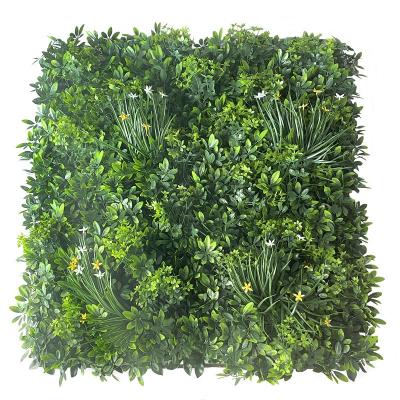 China Contemporary Wholesale Faux Greenery Boxwood Hedge Panels Artificial Wall Grass Plants Wall Plastic For Home Decoration for sale