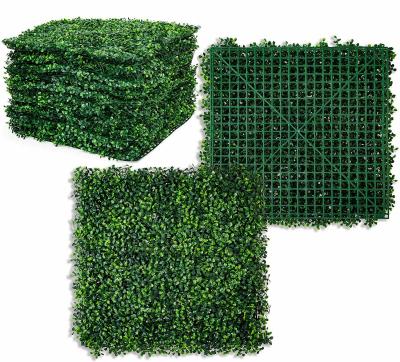 China Contemporary Artificial Boxwood Privacy Boxwood Hedge Green Home Decor Artificial Grass Wall Plant Covering for sale