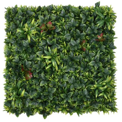 China 100 x 100cm Eco-friendly Artificial Hedge Ivy Boxwood Panel Wall for sale