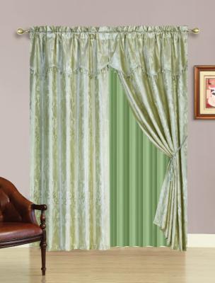 China Fashion Living Room Window Curtains with Attached Valance for sale