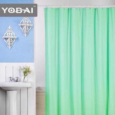 China Sustainable Solid Color PVC Bright Shower Curtain With Magnet for sale