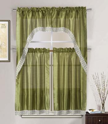 China Home Fashion Kitchen Swag Curtains with Macrame Boarder for sale