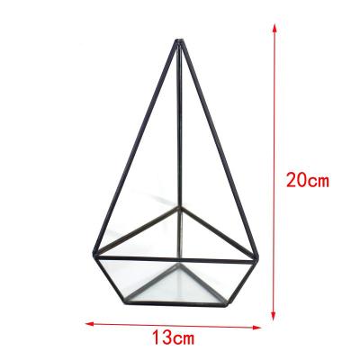 China Wholesale Geometry Indoor Mini Greenhouse Factory Handle Air Glass Vases For Home Decor for sale