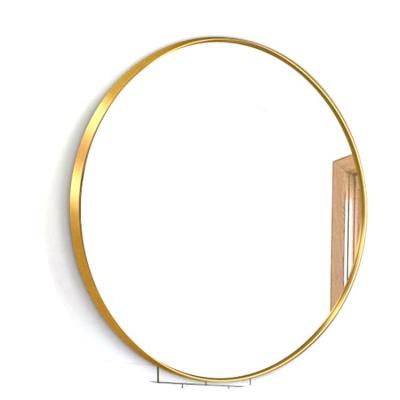 China Large Round Handcrafted Toilet Room Gold Mirror Antique Mirror Decor Wall for sale