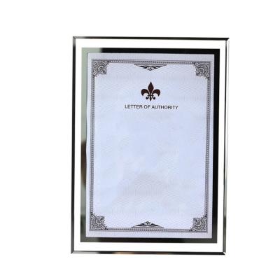 China Wholesale High Quality Home Decoration Transparent Certificate Frames Picture Mirror Photo Certificate Display Glass Frames for sale