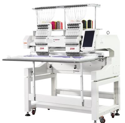 China Garment Shops Cheap Computerized Embroidery Machine 2 Head Commercial Embroidery Machine For Hat T-shirt for sale