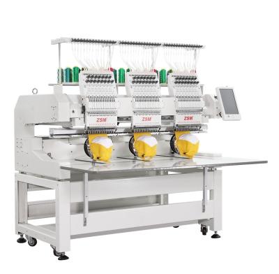 China Garment Shops Multi Function Computerized Embroidery Machine 3 Head Multi Needles Embroidery Machine For Hat T-shirt for sale