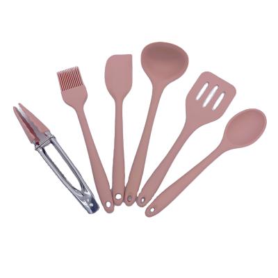 China 6 Pieces Silicone Cookware Kitchen Utensils Soft Silicone Outdoor Cooking Tools for sale