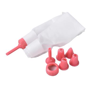 China Sustainable 6-Piece Spout Set Double Bag Translucent Cream Cake Baking Tools for sale