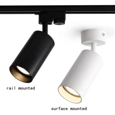 China Modern GU10 Track Mount Rail Light Housing Lamp Spotlight Outdoor Spot Light Shell Black /White for sale