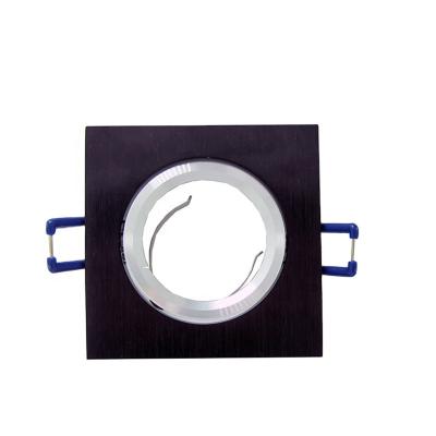 China Living Room Square Black Recessed Downlight Holder 81x81mm Adjustable Frame Housing For GU10 MR16 E27 Bulb for sale