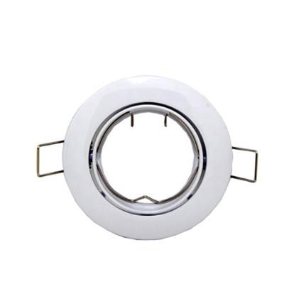 China Dining Rooms White Round Recessed Downlight Holder 85mm Adjustable Frame Housing For GU10 MR16 E27 Bulb for sale