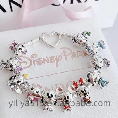 China Pandoraer 2023 925 Sterling Silver Disneyland Kingdom Charm High Quality Cute Luxury Women's Pendant Bracelet for sale