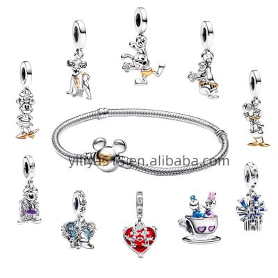 China High Quality 925 Sterling Silver Cute Disney Kingdom 100th Birthday Pandorar Charm Bracelet Suitable for Children's Bracelets for sale