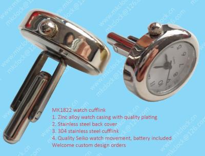 China Alloy Stainless Steel and 304 Stainless Steel Cuff Links with Watch Cufflink Watch Cuff Links with Functional Clock Watch Cufflinks for sale