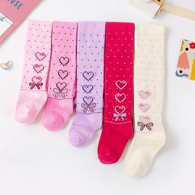 China Breathable New Bow Soft Comfortable Children's Polka Dot Pantyhose Girls Tights Children's Pantyhose Gaiters for sale