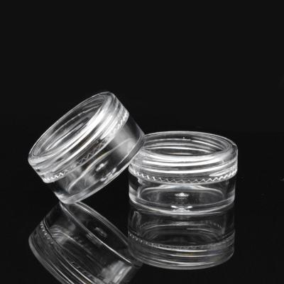 China 2.5ml 3ML 5ML 20ml 10ml Round PS Small High Quality Eco-friendly Transparent Cosmetic Jar 2.5g 3g 5g 10g 15g Plastic Jar With Screw Lid for sale