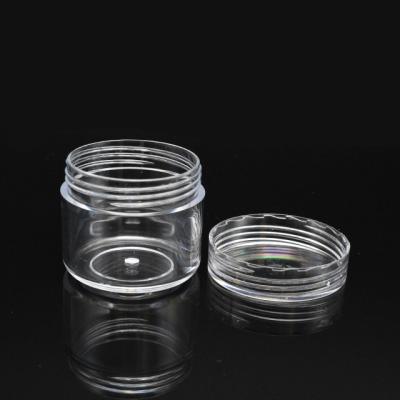 China Eco-friendly round 2ml 2.5ml 3ml 5ml 10ml 15ml 20ml 30ml clear plastic cosmetic jar price sample jars clear plastic cosmetic cream jar for sale