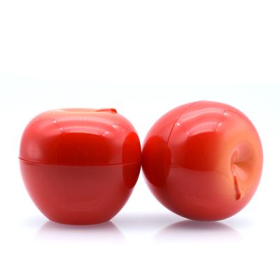 China 30g 30ml Plastic Apple Shaped Jar High Quality Eco-friendly Empty Plastic Fruit Shape For Skin Care Oil With Screw Lid for sale