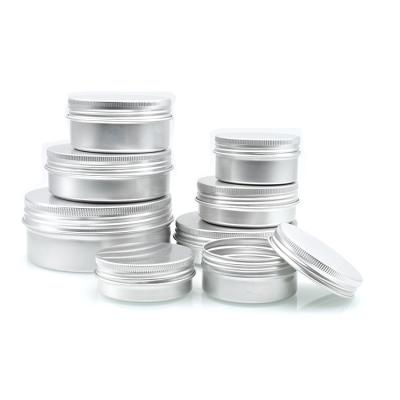 China High Quality Eco-friendly Round 15ml Aluminum Silver Aluminum Cosmetic Cream Jar 15g 5g 10g 20g 30g 50g 60g 80g 100g 150g 200g 250g 30ml Jar for sale