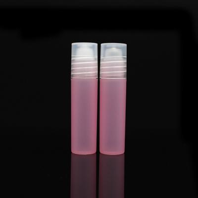 China Wholesale Personal Care Round 3ml 4ml 8ml 10ml 5ml Clear Pink Purple White Blue Plastic Oil Roller Bottles With Glass Ball Metal Ball for sale