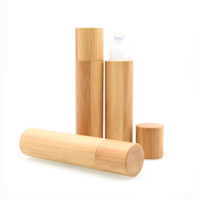 China High Quality Cosmetic 5ml 8ml 10ml 15ml 20ml Eye Cream Bamboo Wooden Roll On Bottle With Plastic Inner For Essential Oil for sale