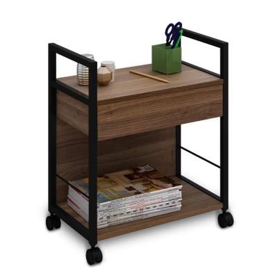 China Modern Movable Bedside Table Movable Bedroom Nightstand Sofa Side Table With Wheels Movable Living Room Furniture for sale