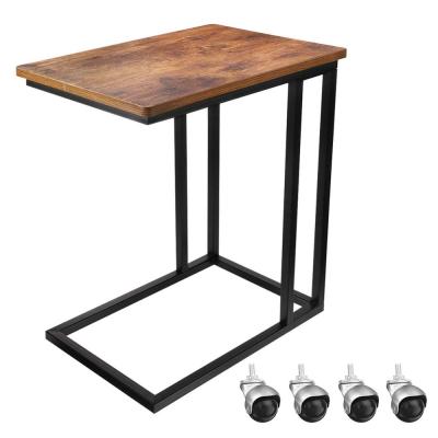 China Environment Friendly Modern C-Shape Table Sofa Side Table Bed Side Table with 4wheels for Living Room Bedroom Home Furniture for sale