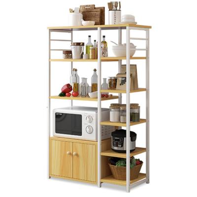 China Sustainable Modern Kitchen Display Cabinets Storage Racks Oven Rack Simple Design Melamine Wood Home Furniture for sale