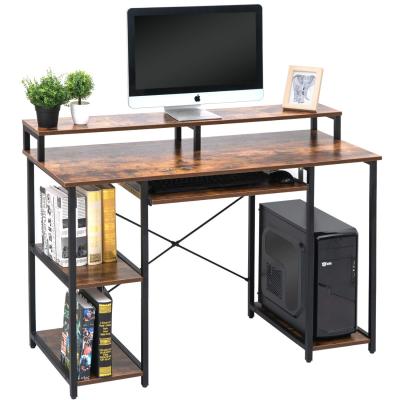 China Factory Price Modern Computer Desk Simple Design Wooden Computer Desk With Storage Racks Home Furniture for sale