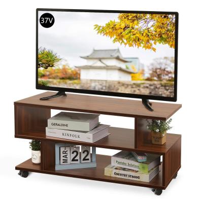 China Modern Factory Price TV Stand TV Table With Storage Racks Wheels Wooden Furniture For Living Room Home Furniture for sale