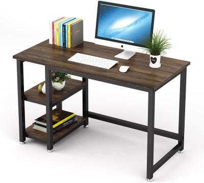 China Factory price/20 years experience modern sturdy style metal frame wooden computer desk with storage shelf for sale