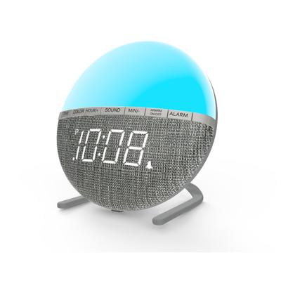 China LUMINOVA New Design Unique Nature LED 8 Sounds 7 Color Light Children Digital Alarm Clock for sale