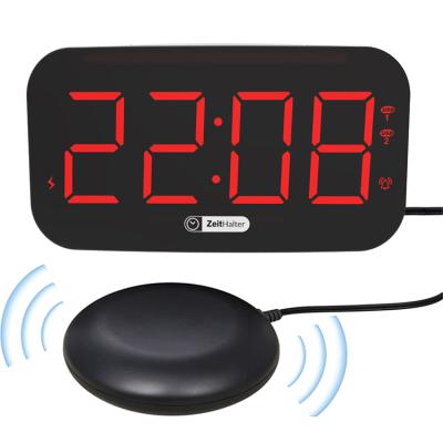 China LUMINOVA Digital Clock USB Adapter Left Charging Vibrating Alarm Clock Dual Seven-color Vibration Multifunctional Deaf Alarm Clock Protection for sale