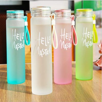 China Sustainable 500ml New water sports glass bottle portable rope children's drinking utensils outdoor leakproof for sale