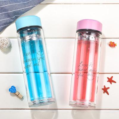 China Sustainable high borosilicate glass drinking water bottles custom hotsale high quality for sale