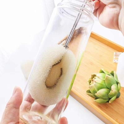 China Sustainable Factory wholesale round sponge stainless steel bottles cleaning brush for sale