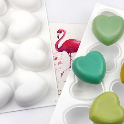 China 1010 Factory stock silicone soap mold cake mold , silicone cake mold, hand made soap candle mould 8 hole heart for sale