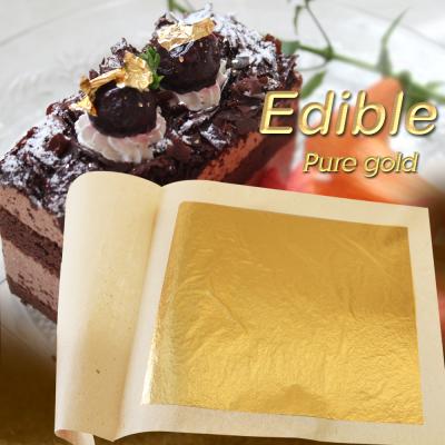 China 9.33 cm Flakes Foil 24K Edible Sheets Paper Sheet Facial Gilding Cosmetics Resin Cake Art Deco 99% Genuine Food Gold Leaf for sale